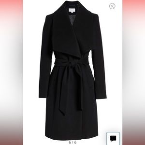Cole Haan Slick Wool Blend Wrap Coat